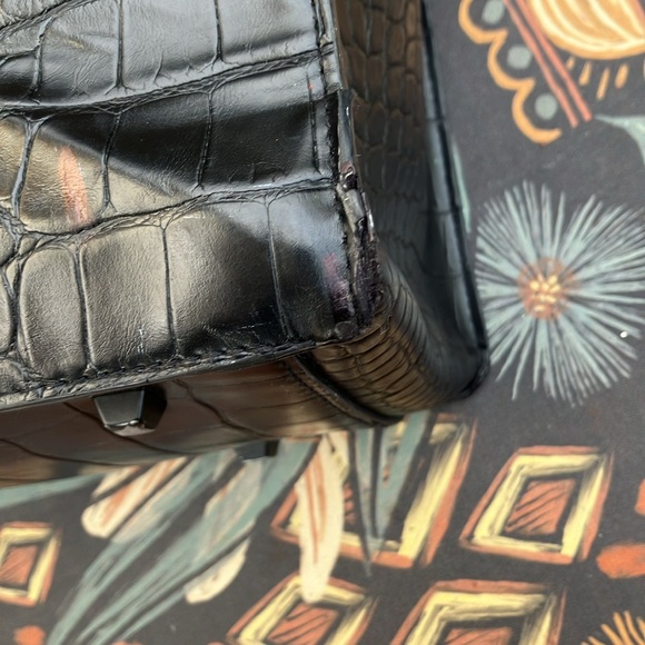 BEIS Large Black Croc Embossed Work Tote - Picture 14 of 15